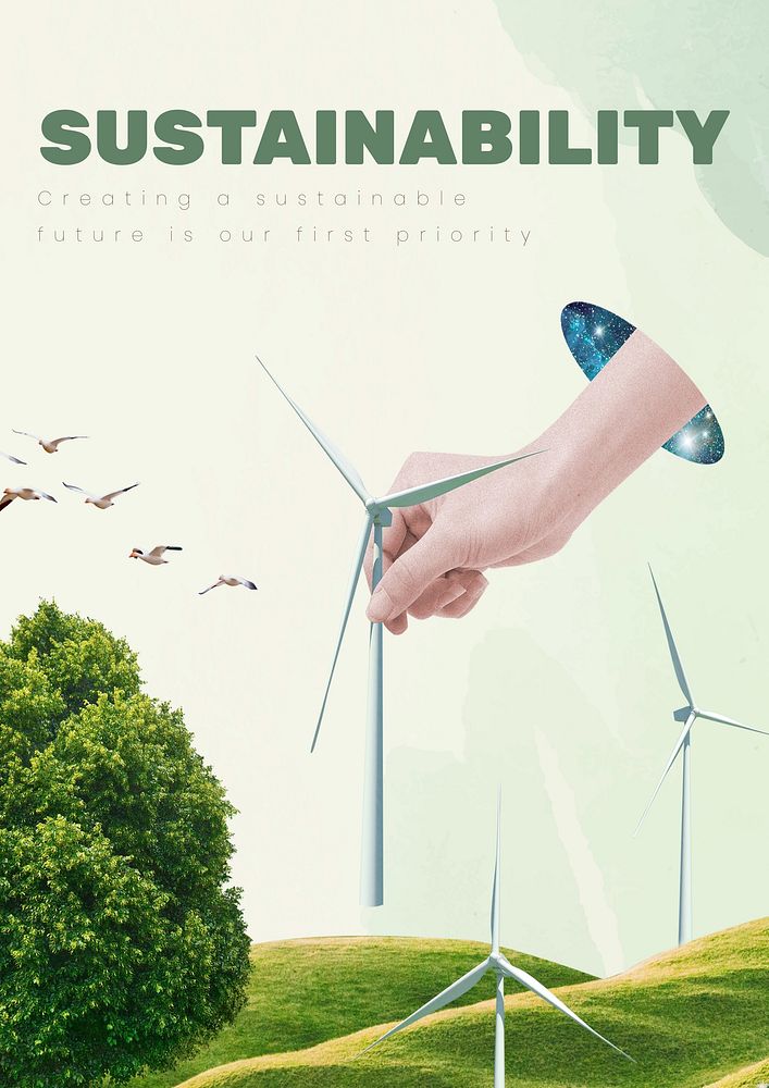 Sustainable community  poster template and design