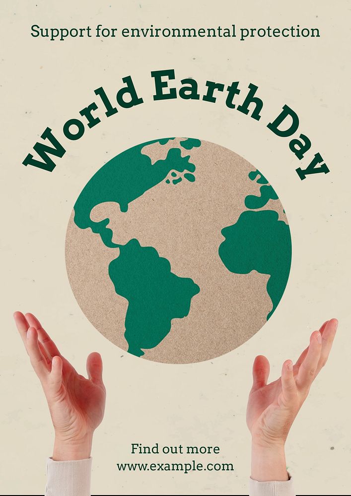 World earth day poster template