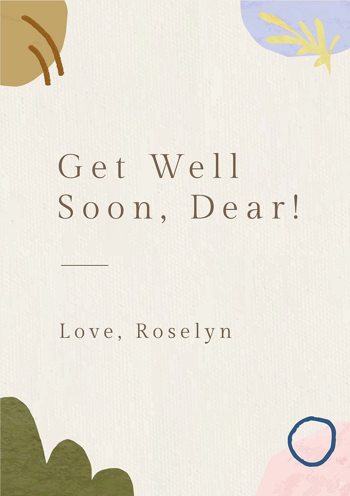 Get well soon poster template and design