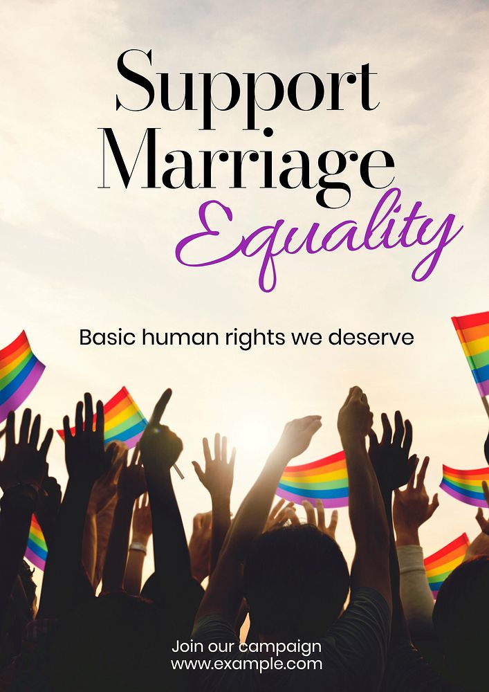 Support marriage equality poster template and design
