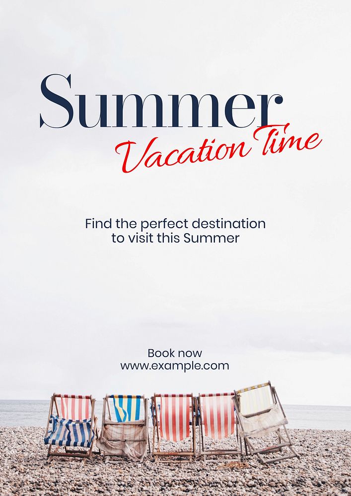 Summer vacation time poster template
