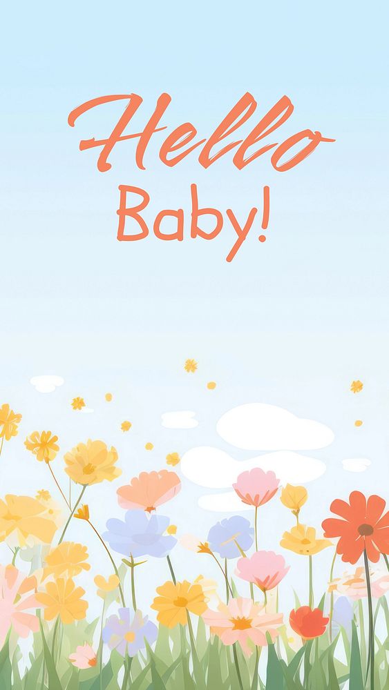 Hello baby Facebook story template  