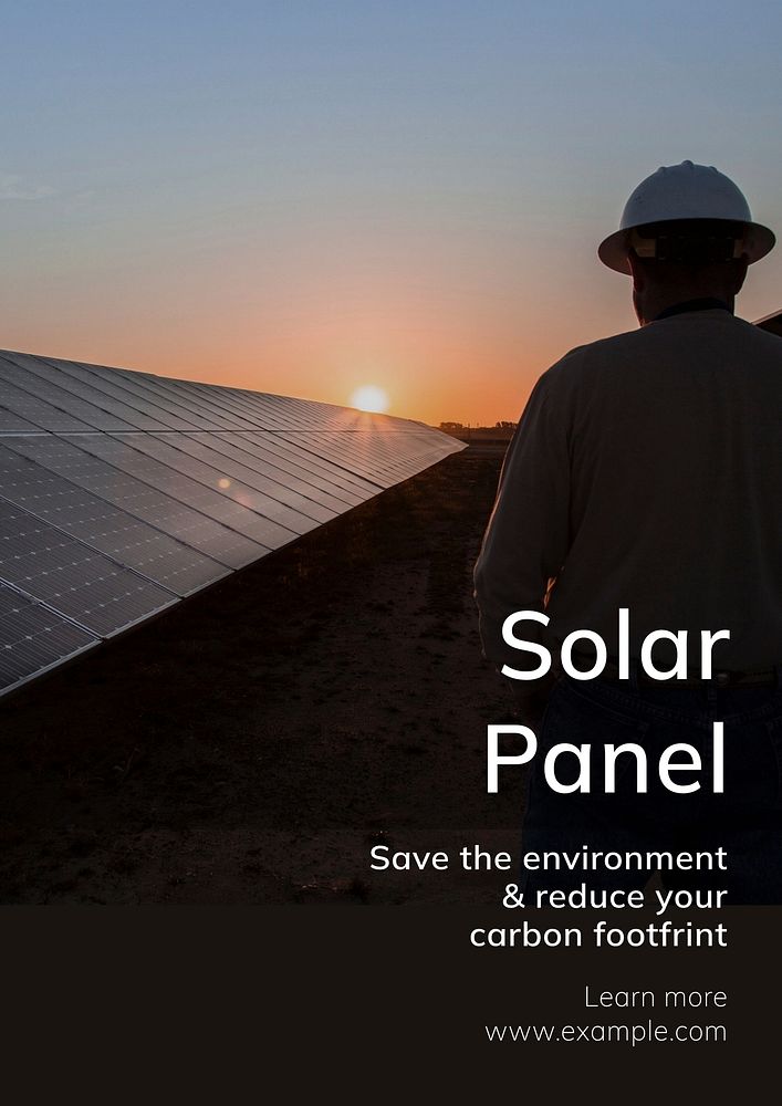 Solar panel poster template & design