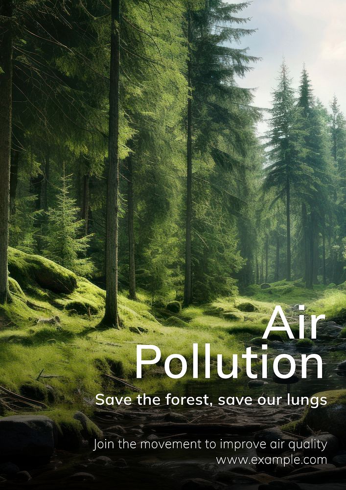 Air pollution poster template and design