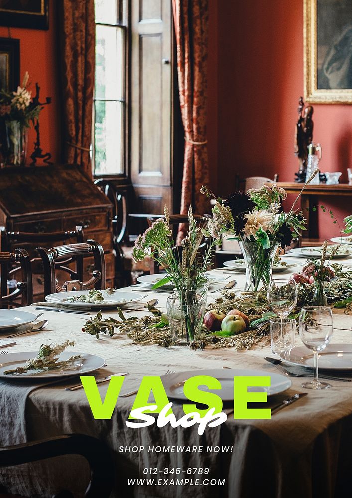 Vase  homeware poster template  