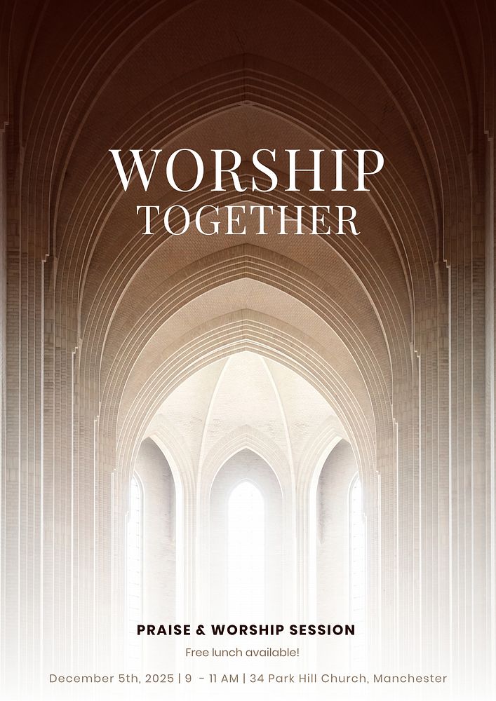 Worship session poster template and | Free Photo - rawpixel