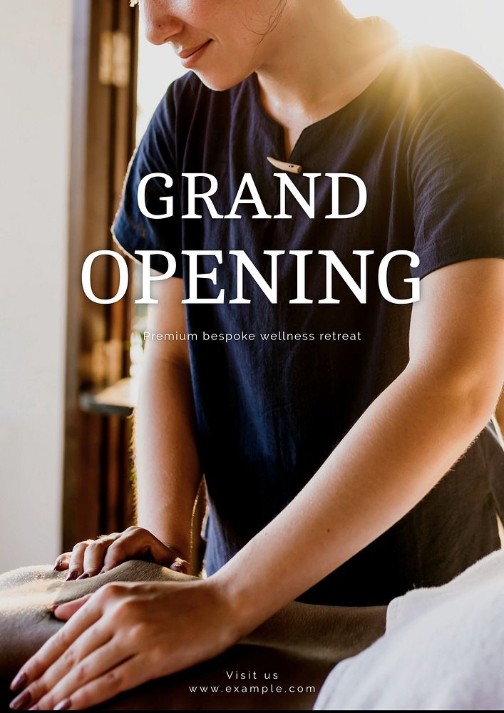 Grand opening poster template & design