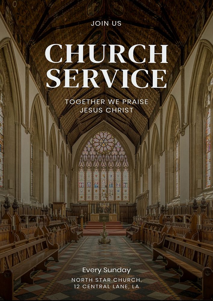 Church service poster template