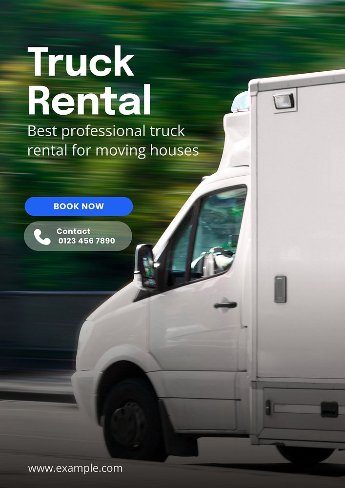 Truck rental poster template and design