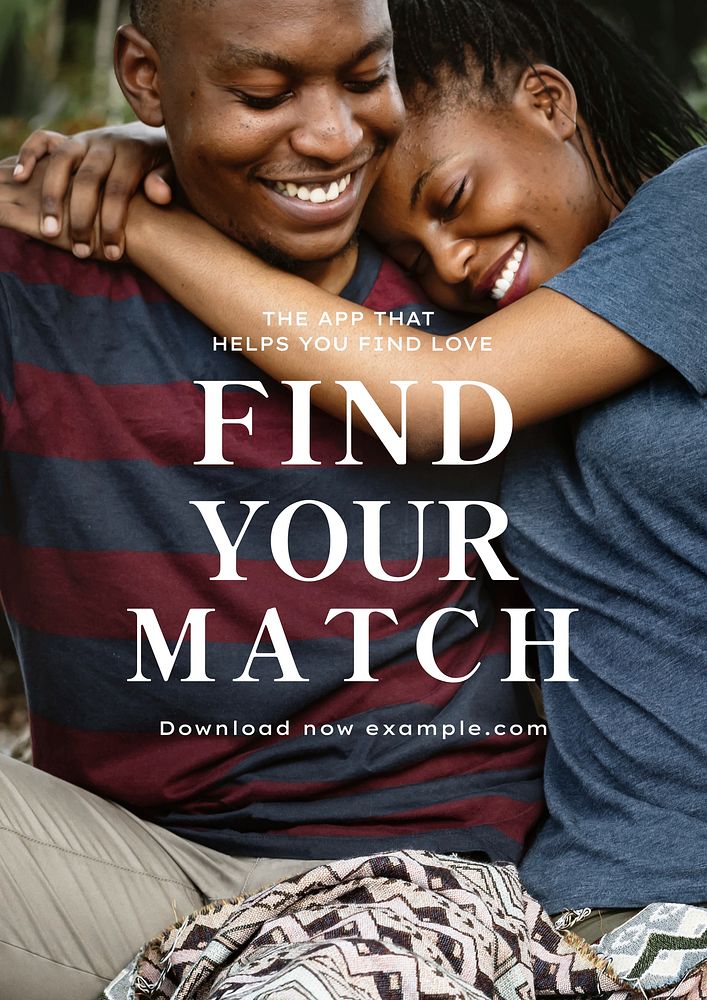 Dating app poster template and design