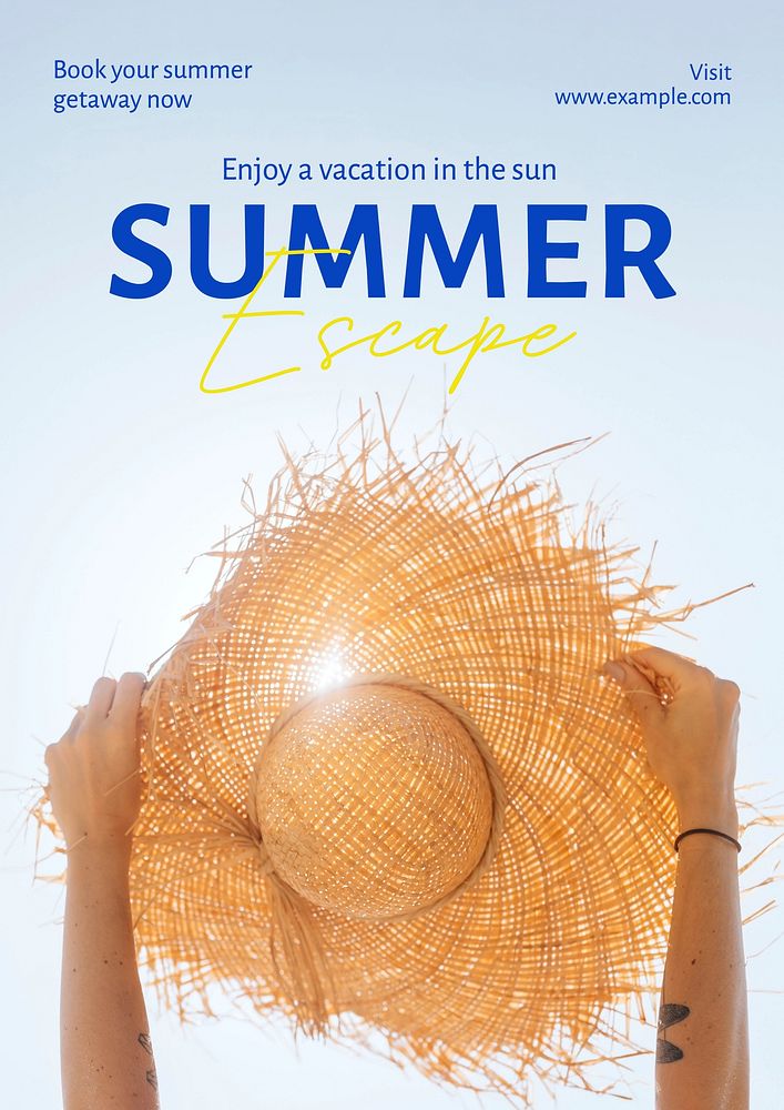 Summer escape poster template