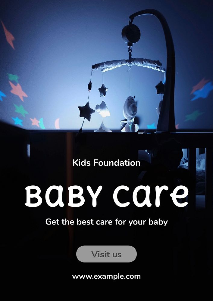 Baby care poster template and design