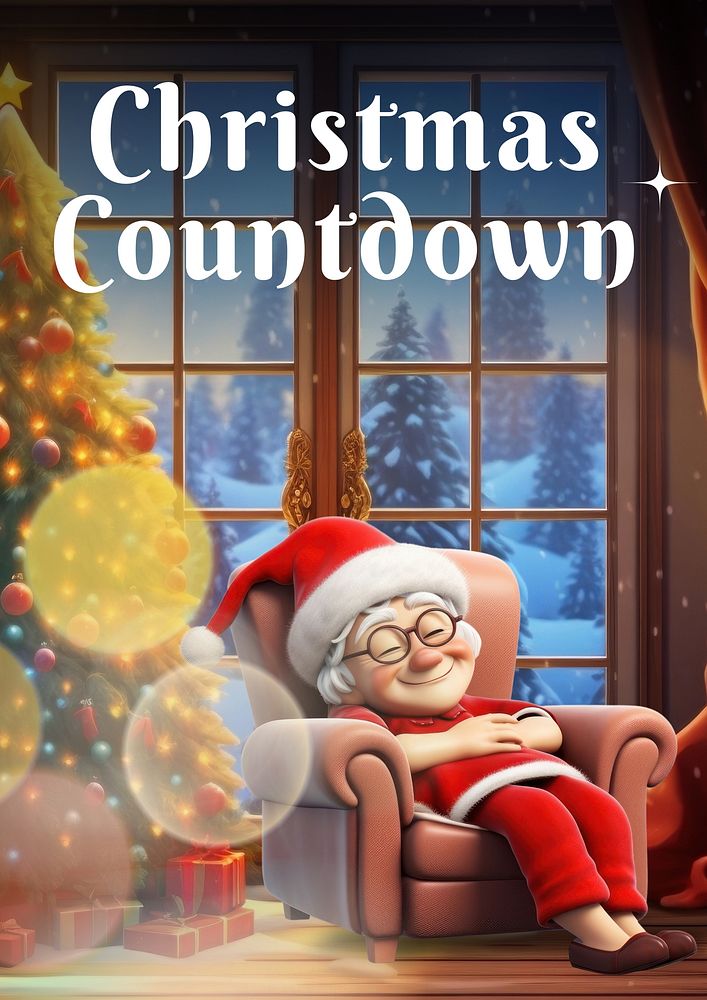 Christmas countdown poster template
