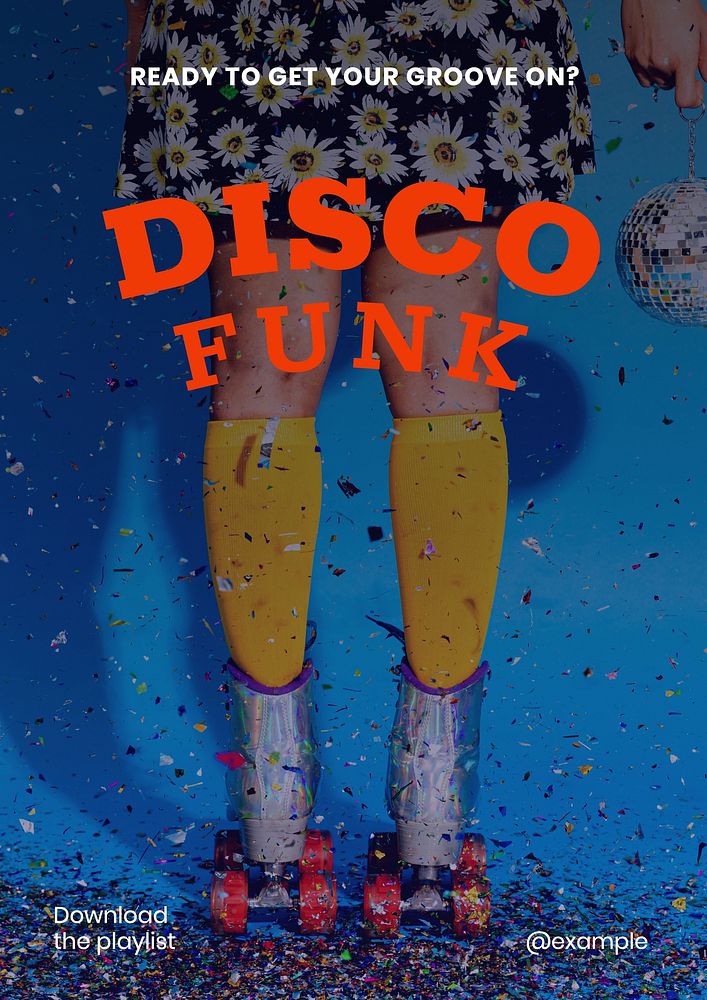 Retro disco music  poster template and design