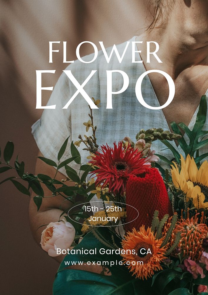 Flower expo poster template