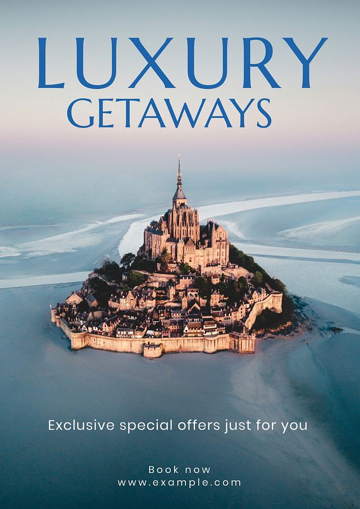 Luxury getaway poster template and design