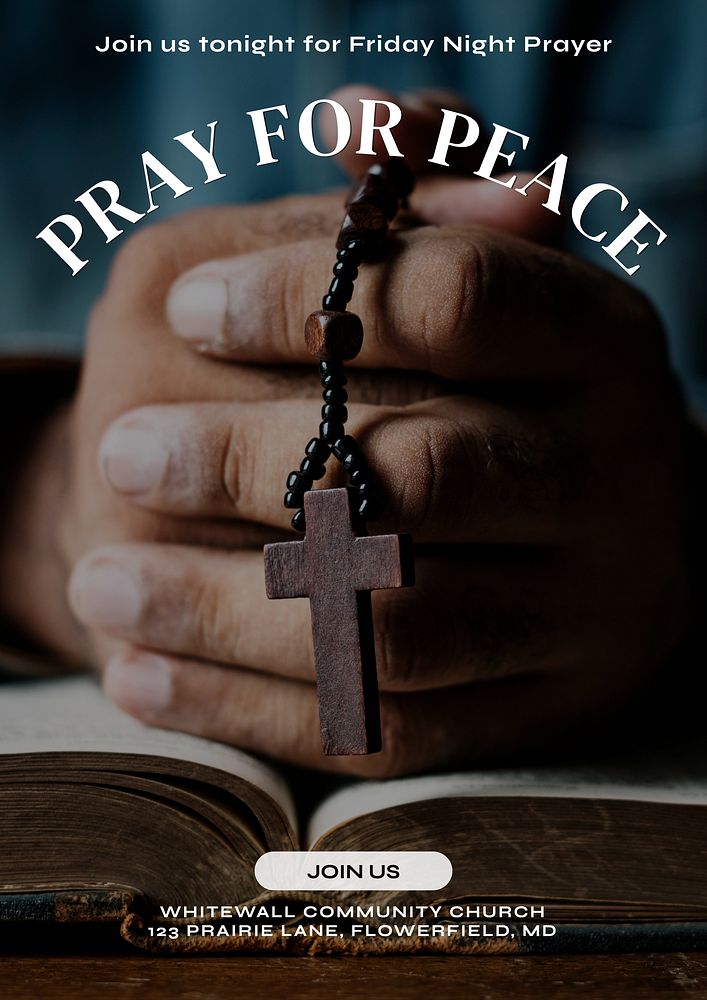 Pray for peace poster template and design