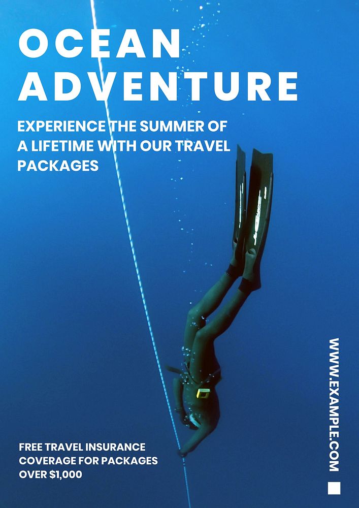 Ocean adventure poster template