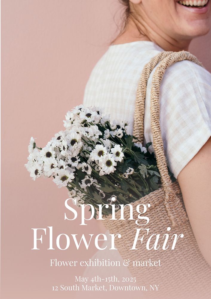 Spring flower fair  poster template and design