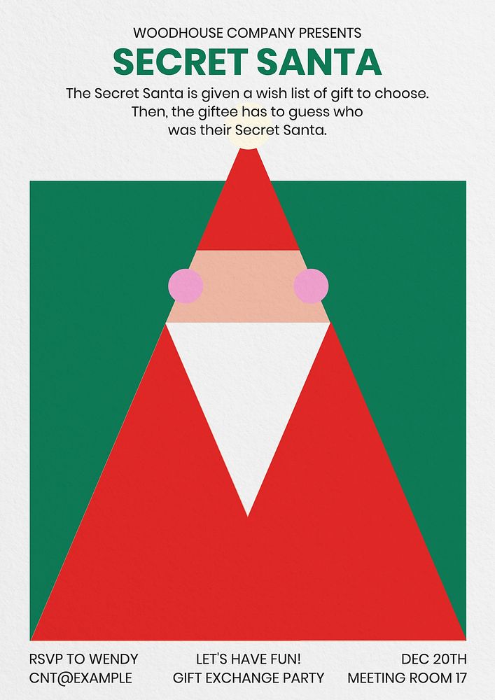 Secret Santa party poster template
