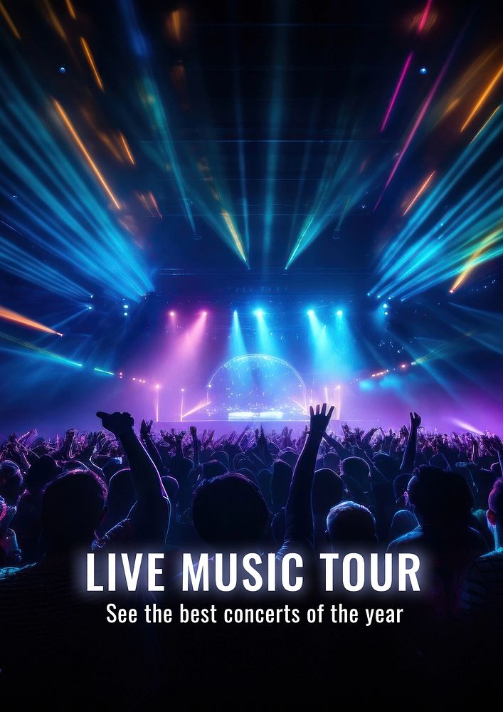 Concert music tour  poster template and design