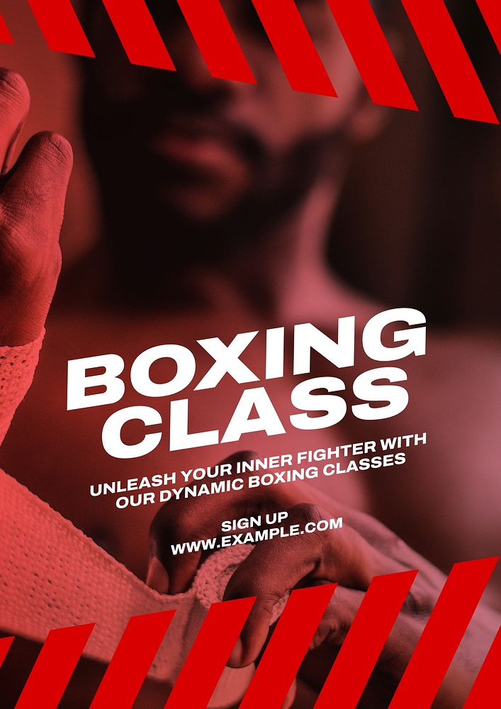 Boxing class  poster template
