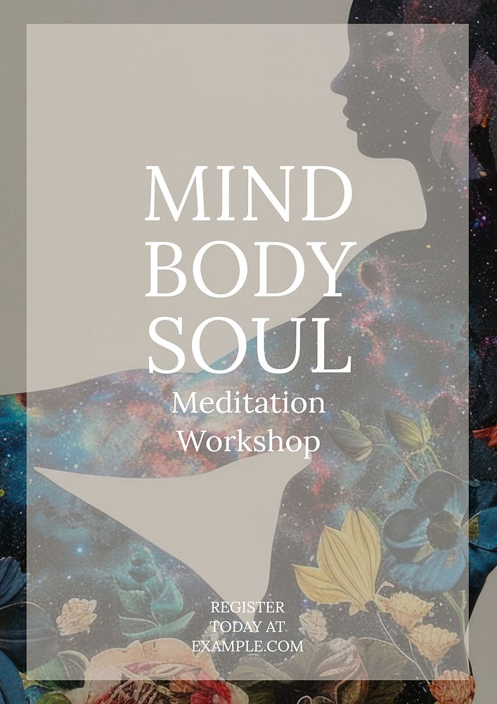 Mind, body, soul poster template