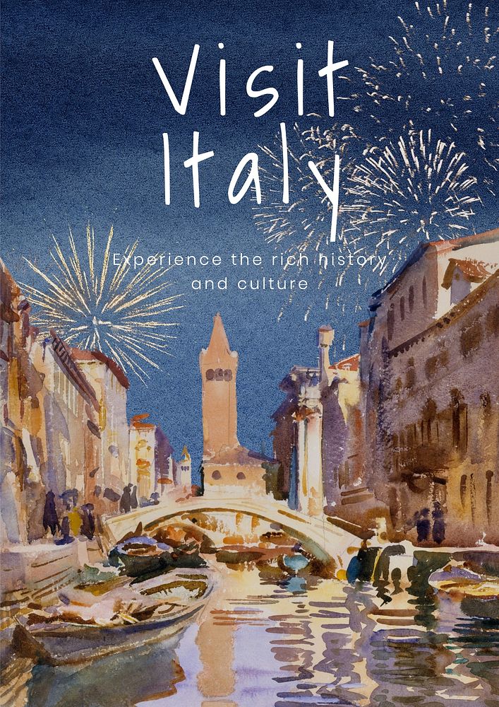Visit Italy poster template