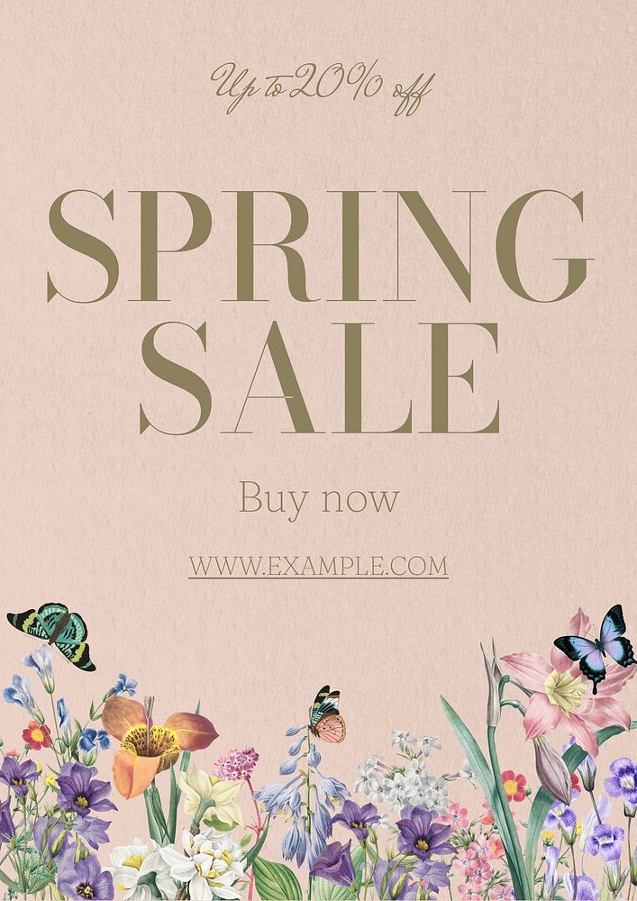 Spring sale poster template and design