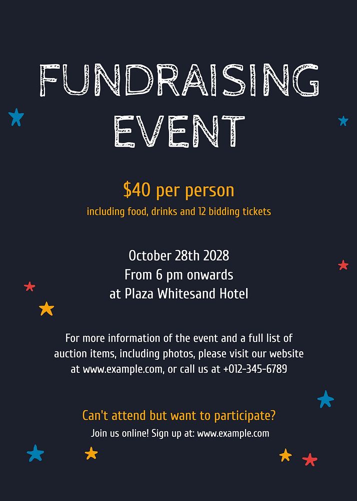 Fundraising event card template