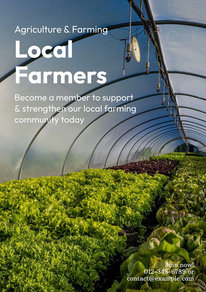 Local farmers community poster template & design