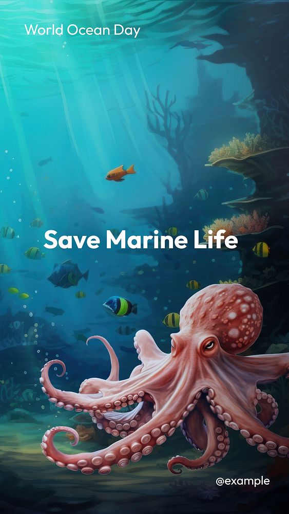 Save marine life Facebook story template