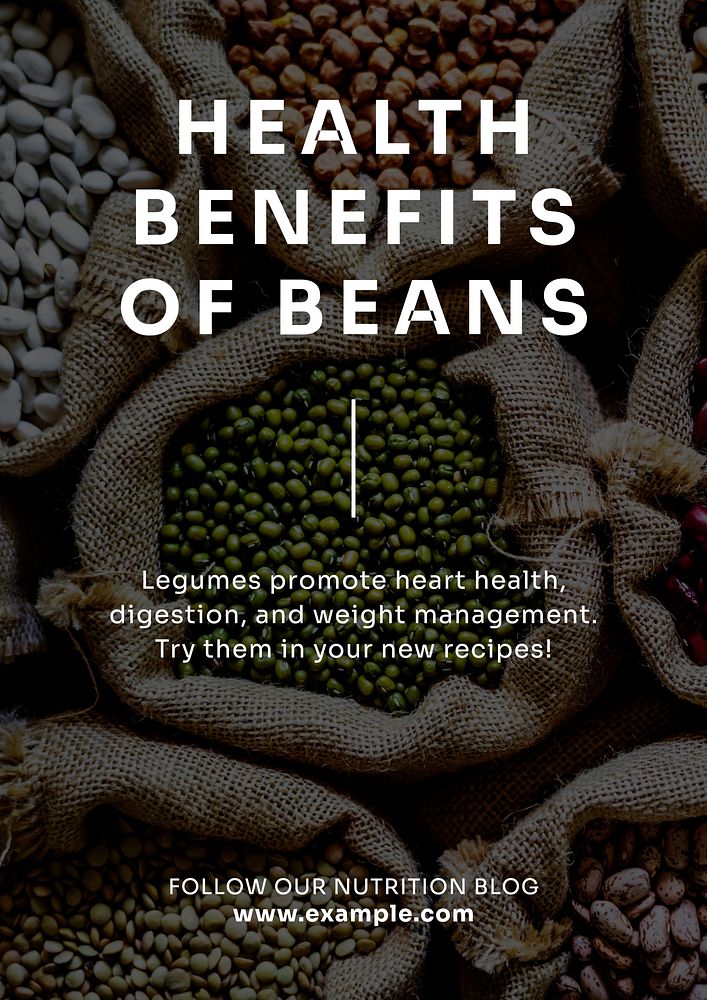 Health benefits of beans poster template