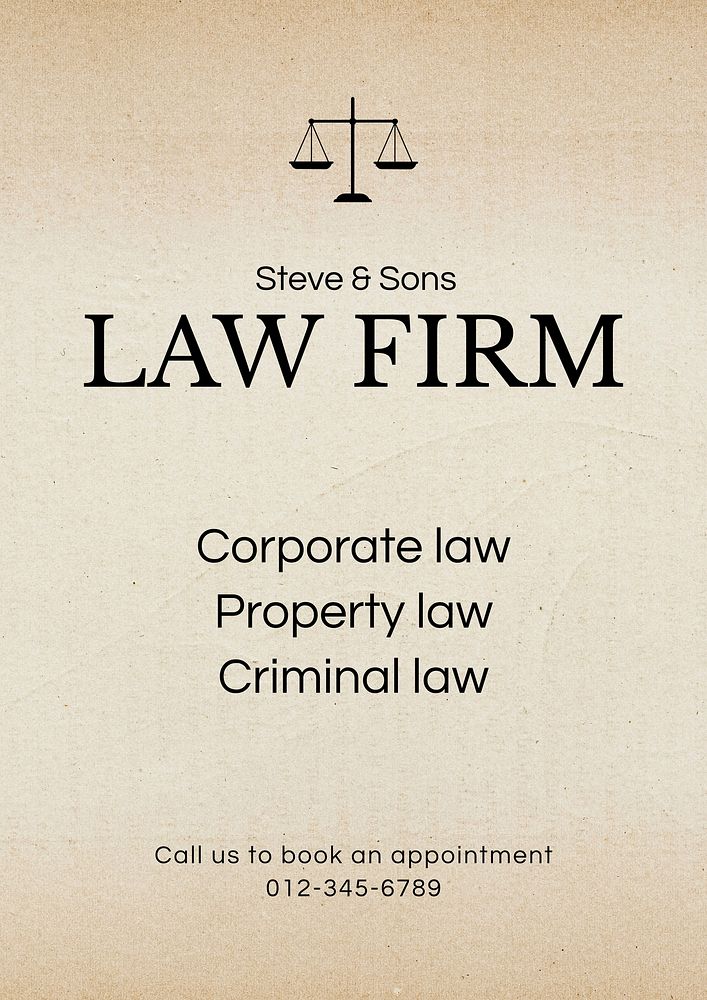 Law firm poster template