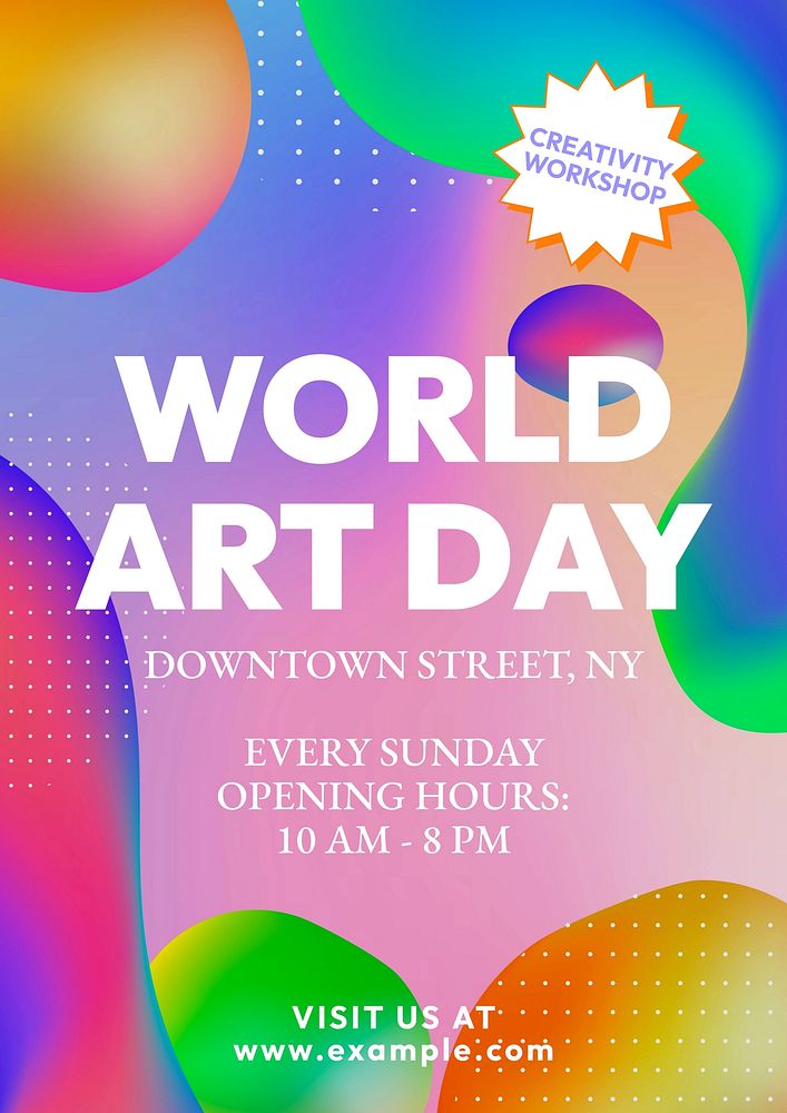 World art day poster template and design