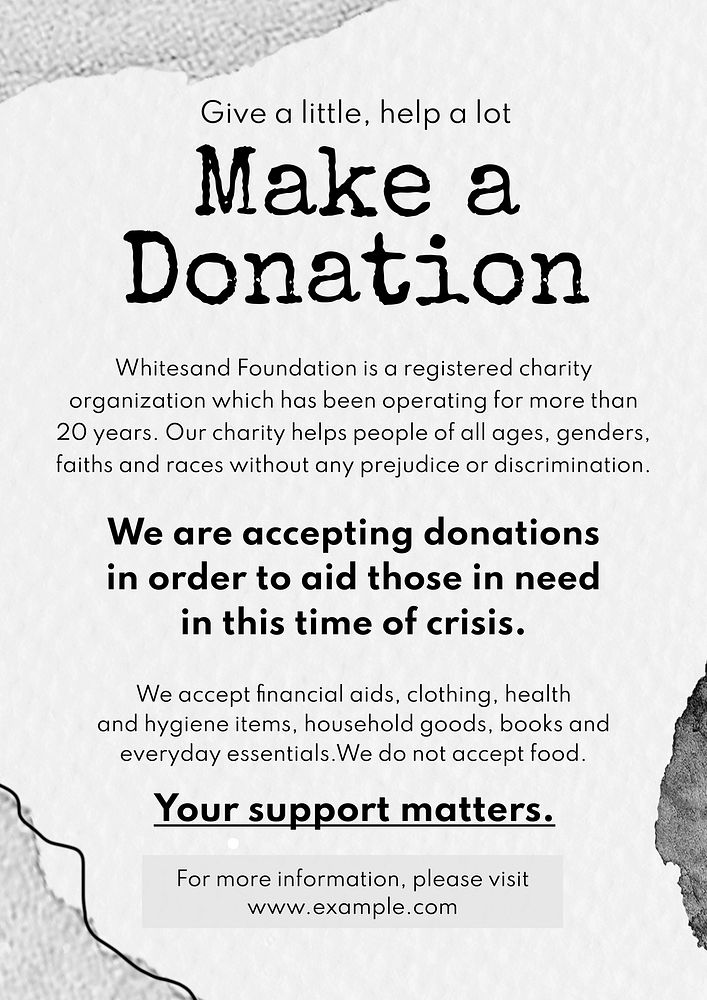 Make a donation poster template