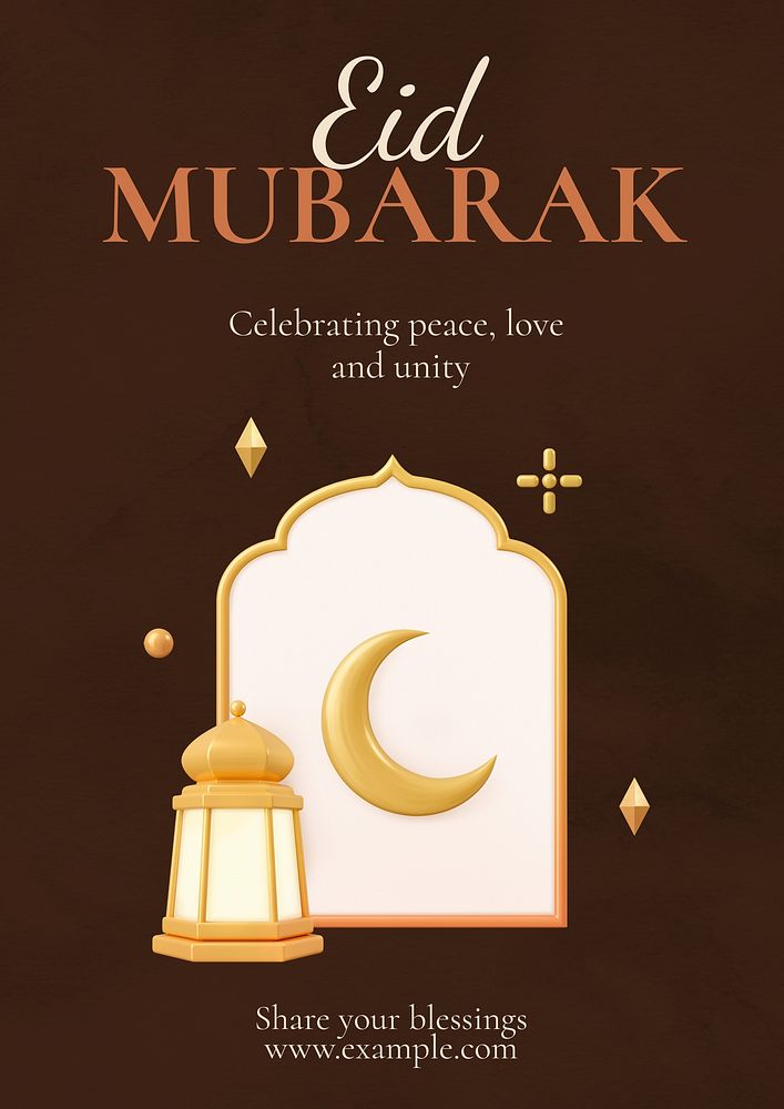 Eid Mubarak poster template and design