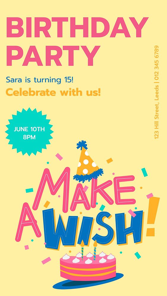 Birthday party  Instagram story template