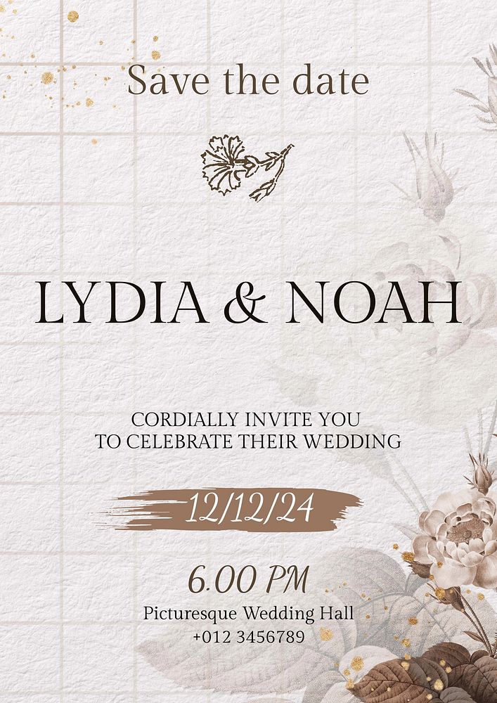 Save date poster template and free photo rawpixel