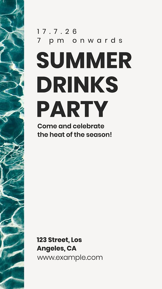 Summer drinks party Instagram story template