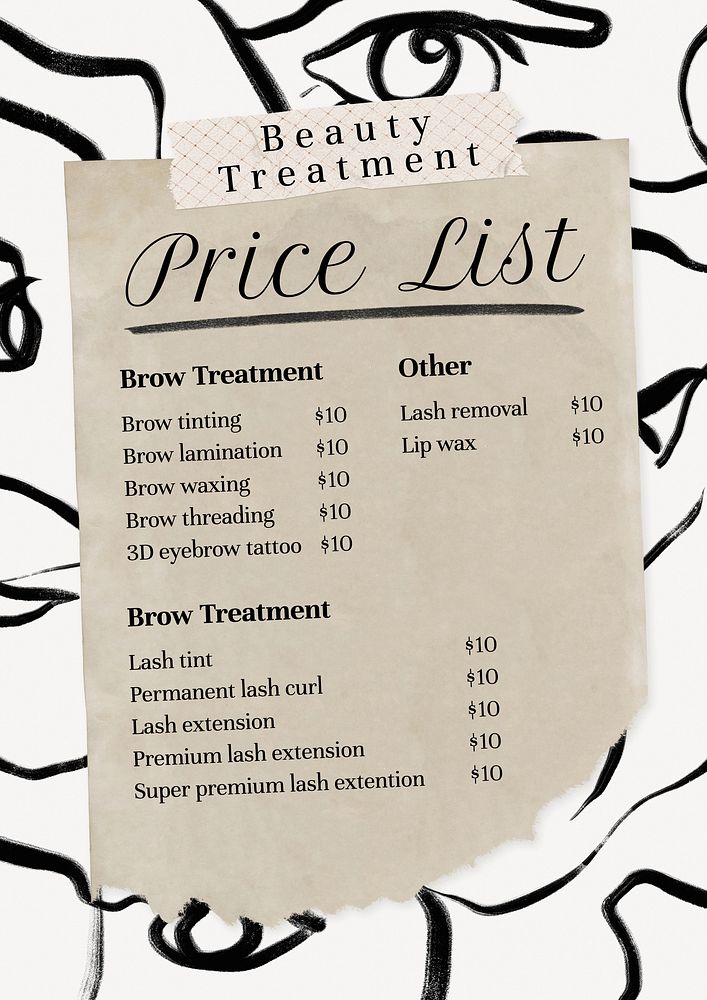 Beauty treatment poster template and design