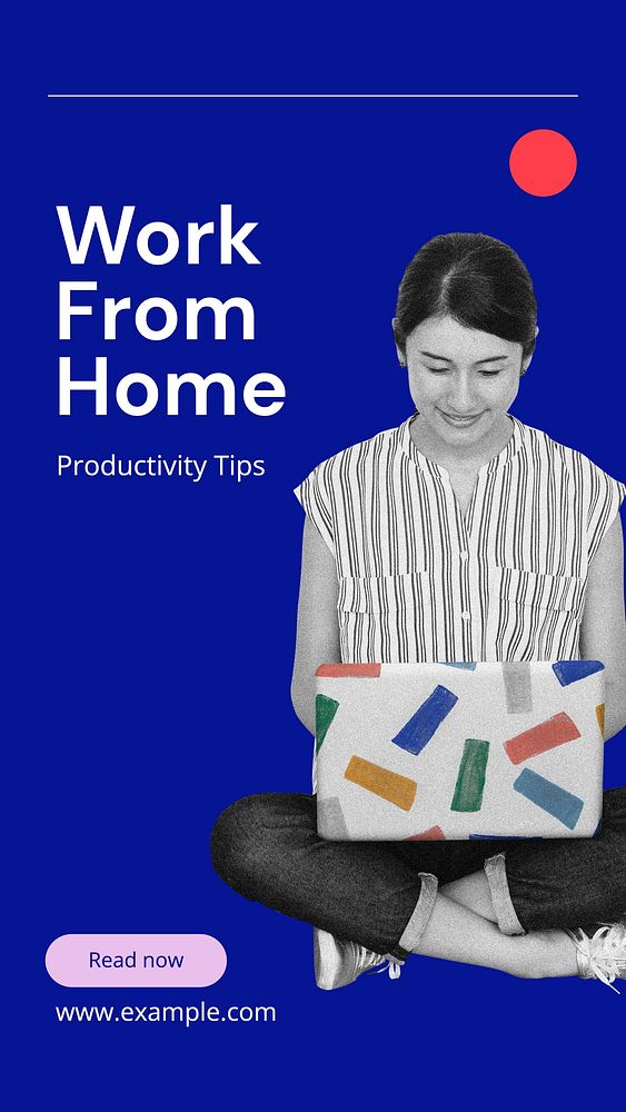 Work from home Facebook story template