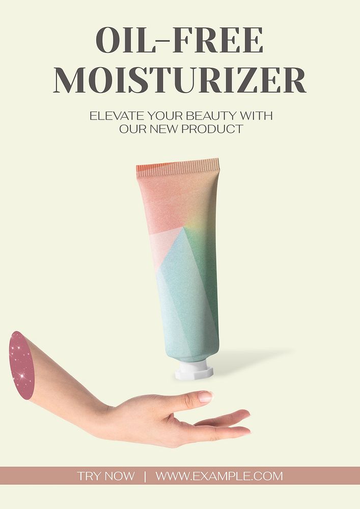 Moisturizer & cream  poster template and design