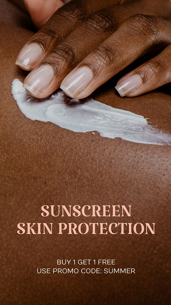 Sunscreen advertisement Instagram story template
