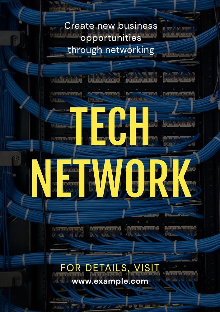 Tech network poster template