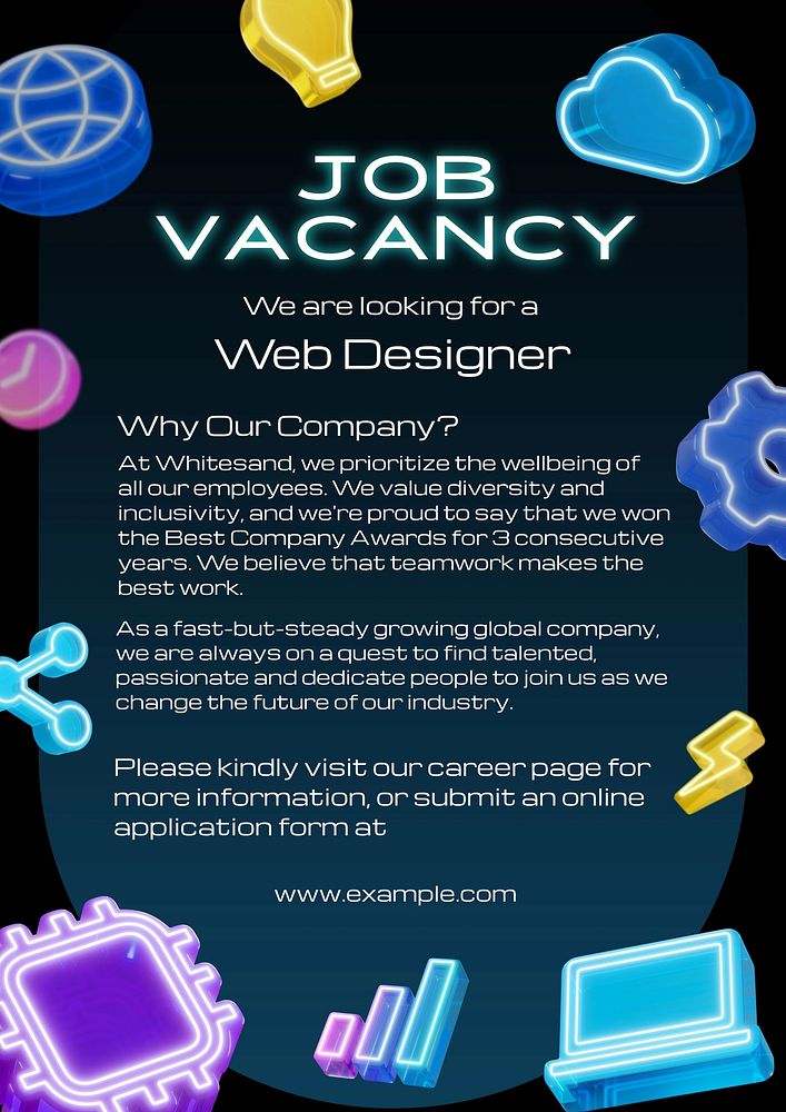 Job vacancy poster template