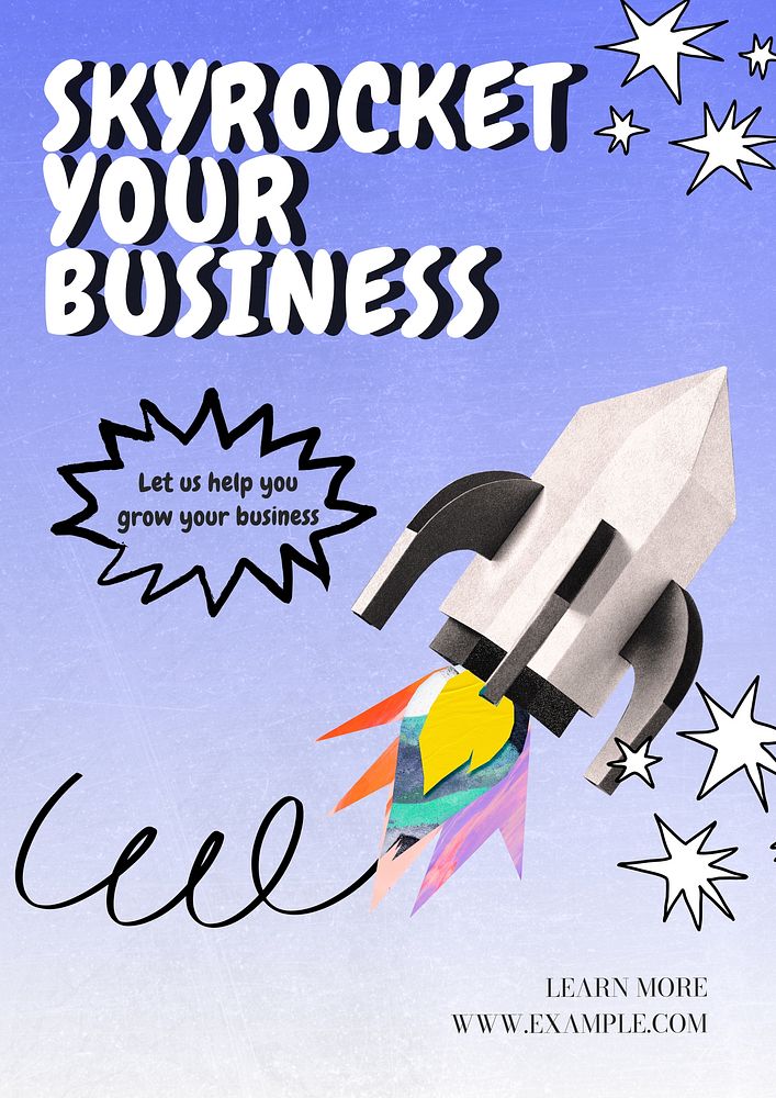 Skyrocket your business poster template and design