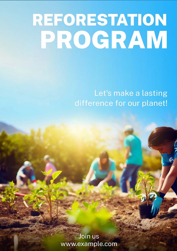 Reforestation program poster template | Free Photo - rawpixel