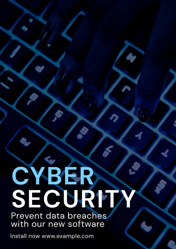 Cyber security poster template and design