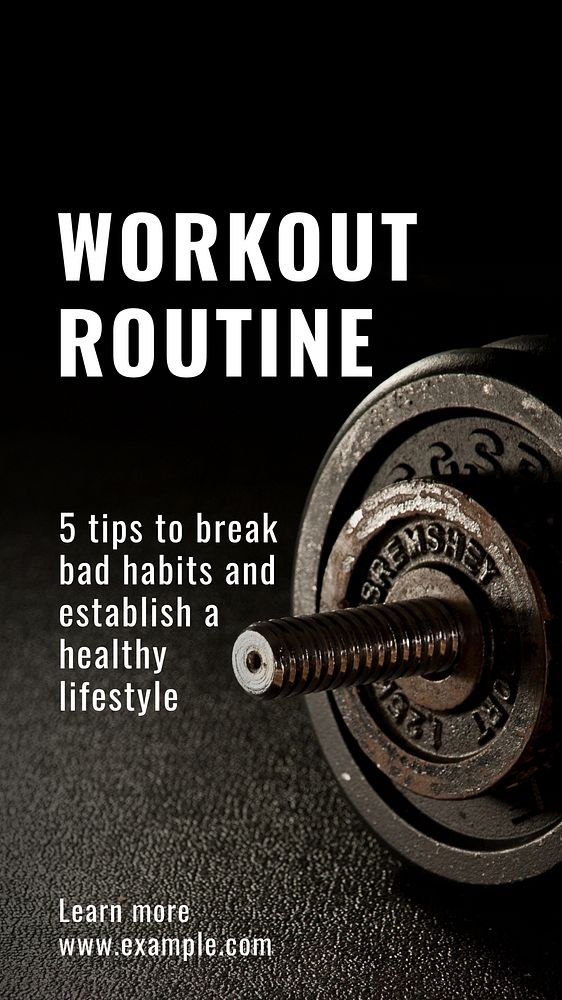 Workout routine Instagram story template